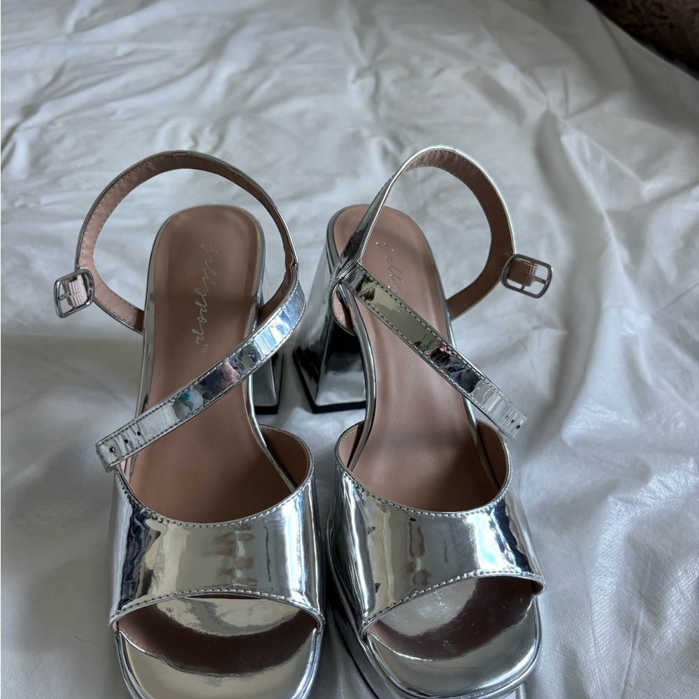 Silver Platform heels